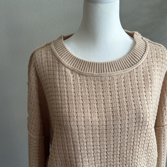 Textured Oversized Sweater in Cream - Picture 2 of 9